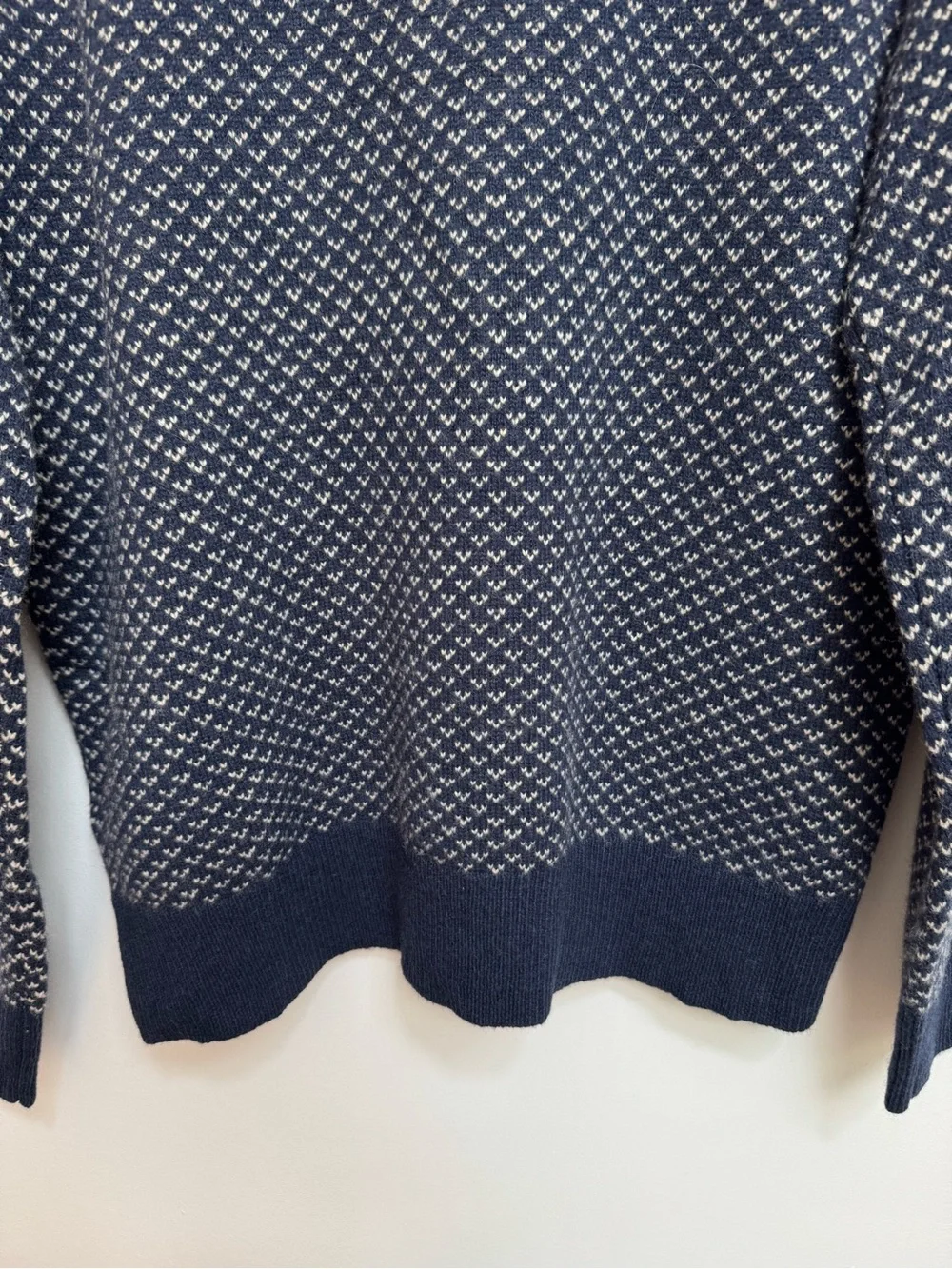 J. Crew Rugged Merino Wool Blend Bird’s Eye Sweater Men’s Large NWT Preppy